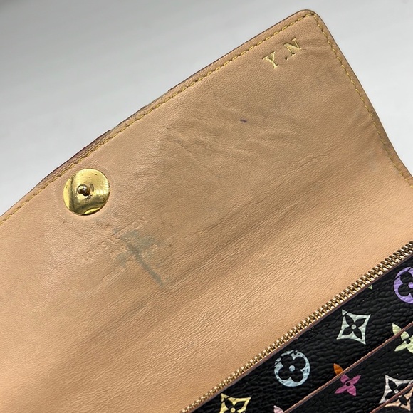 Louis Vuitton Takashi Murakami Black Multicolor Sarah Long Wallet Authentic 2007 - Picture 10 of 17